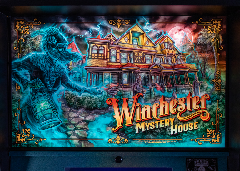 Winchester Mystery House pinball backglass